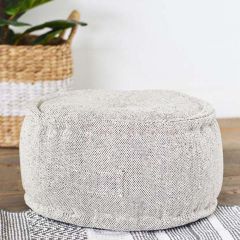 Small Farmhouse Round Pouf
