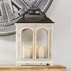 Fir Wood Pillar Candle Lantern