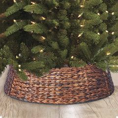 Dark Woven Seagrass Christmas Tree Collar
