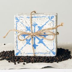 Blue Square Cement Tile Coasters Set of 4