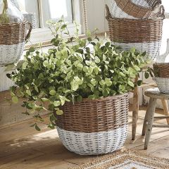 Handled Wicker Storage Basket Set of 3