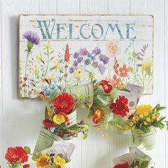Wildflowers In A Field Welcome Wood Wall Art