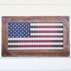 Metal Flag in Wood Frame
