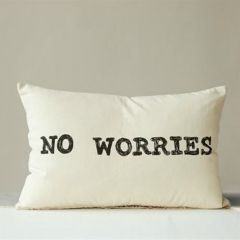 NO WORRIES Cotton Throw Pillow