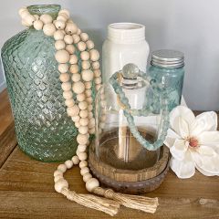 Tasseled Decorative Wood Bead Garland