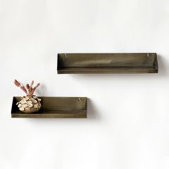 Metal Rectangle Wall Shelves Set of 2