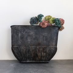 Distressed Metal Wall Bucket Planter