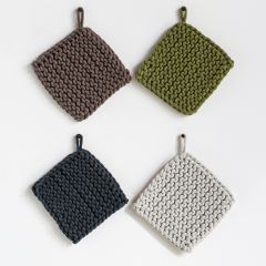 Earth Tone Crocheted Pot Holder Set of 4