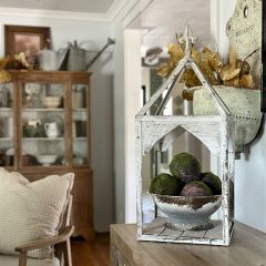 Earthy Farmhouse Distressed Metal Display Bowl 11 Inch