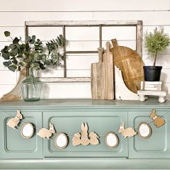 Easter Bunny Wooden Banner Sign