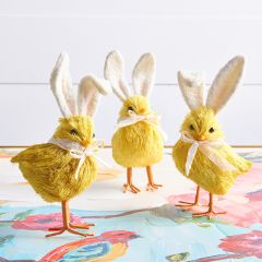 Easter Chicks With Bunny Ears Set of 3