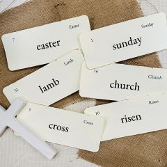 Easter Sayings Primitive Flash Card Set of 6