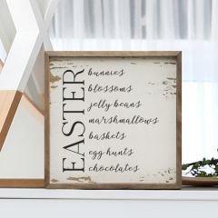 Easter Words Whitewash Framed Sign