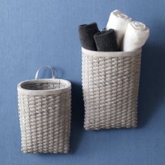 Light Wash Country Wall Basket Set of 2