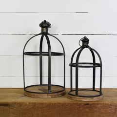 Tin Cage Cloche Dome Set of 2