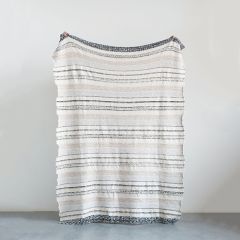 Texture Stripes Cotton Knit Throw Blanket