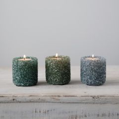 Glass Mica Votive Holder Collection Set of 3
