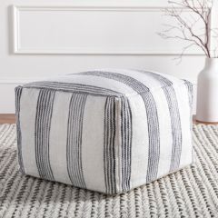 Simple Striped Pouf Ottoman