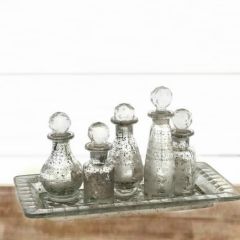 Mini Mercury 5 Glass Bottle and Tray Set