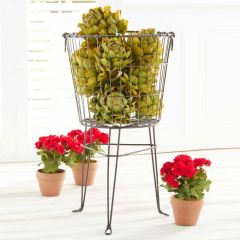 Farmhouse Metal Basket Stand