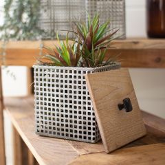 Lidded Metal Display Canisters Set of 3