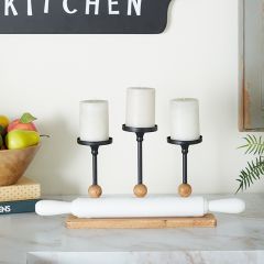 3 Candle Holder Modern Farmhouse Centerpiece