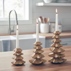 Elegant Accents Christmas Tree Candle Holders Set of 3