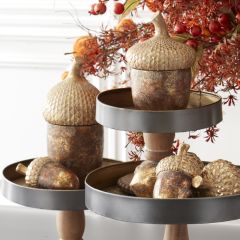 Elegant Acorn Lidded Containers Set of 2