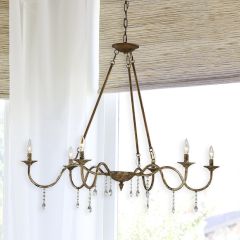 Elegant Antiqued Farmhouse Chandelier