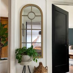 Elegant Arched Windowpane Mirror
