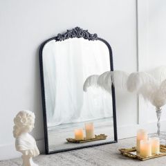 Elegant Black Mirror With Ornate Detail