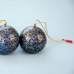 Elegant Blue and Gold Handmade Christmas Ornament