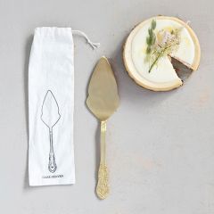 Elegant Brass Cake Server With Bag