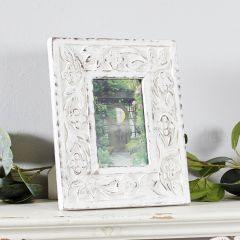 Elegant Carved Wood Photo Frame