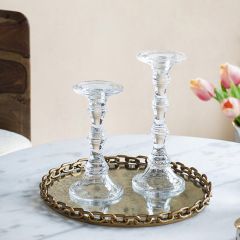 Elegant Curves Glass Candle Holder
