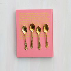 Elegant Embossed Brass Spoons Assorted Set of 4