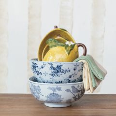 Elegant Gardens Blue and White Bowl
