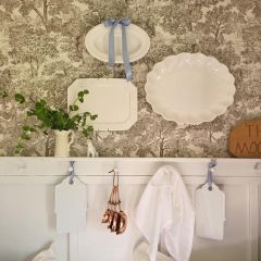 Elegant Stoneware Platter Set of 3