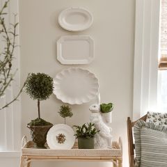 Elegant Stoneware Platter Set of 3