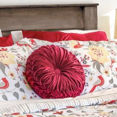 Elegant Velvet Pleated Round Pillow