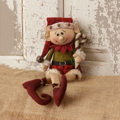 Elf Holding Candy Cane Shelf Sitter Set of 2