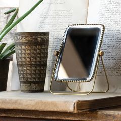 Embellished Brass Vanity Mirror