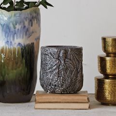 Embossed Botanical Decorative Terracotta Planter