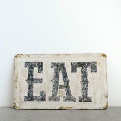 HUGE Embossed Metal Eat Sign