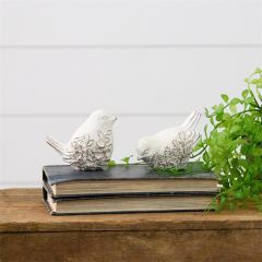 Embossed Floral Pattern Bird Set of 2