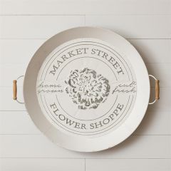 Embossed Flower Shoppe Metal Tray