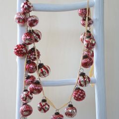 Embossed Glass Ball Ornament Garland