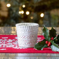 Embossed Glass Votive Holder