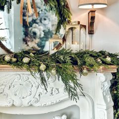 Embossed Mercury Glass Ball Ornament Garland