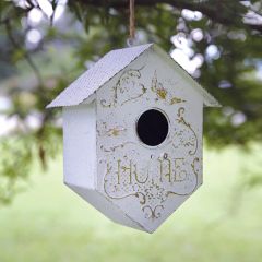 Embossed Metal Chic Hanging Birdhouse